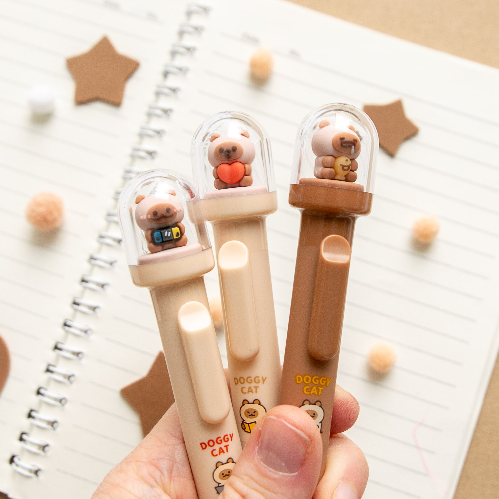 Stylo Kawaii Boule à neige – Doggy Cat