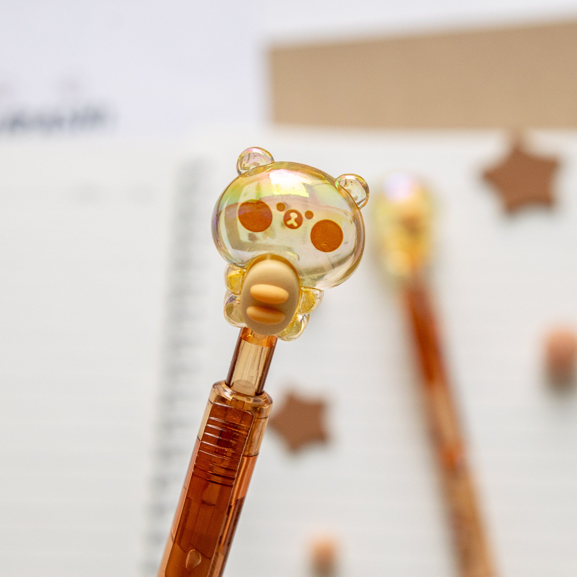 Stylo Gel Cristal Kawaii - Ourson & Brioche