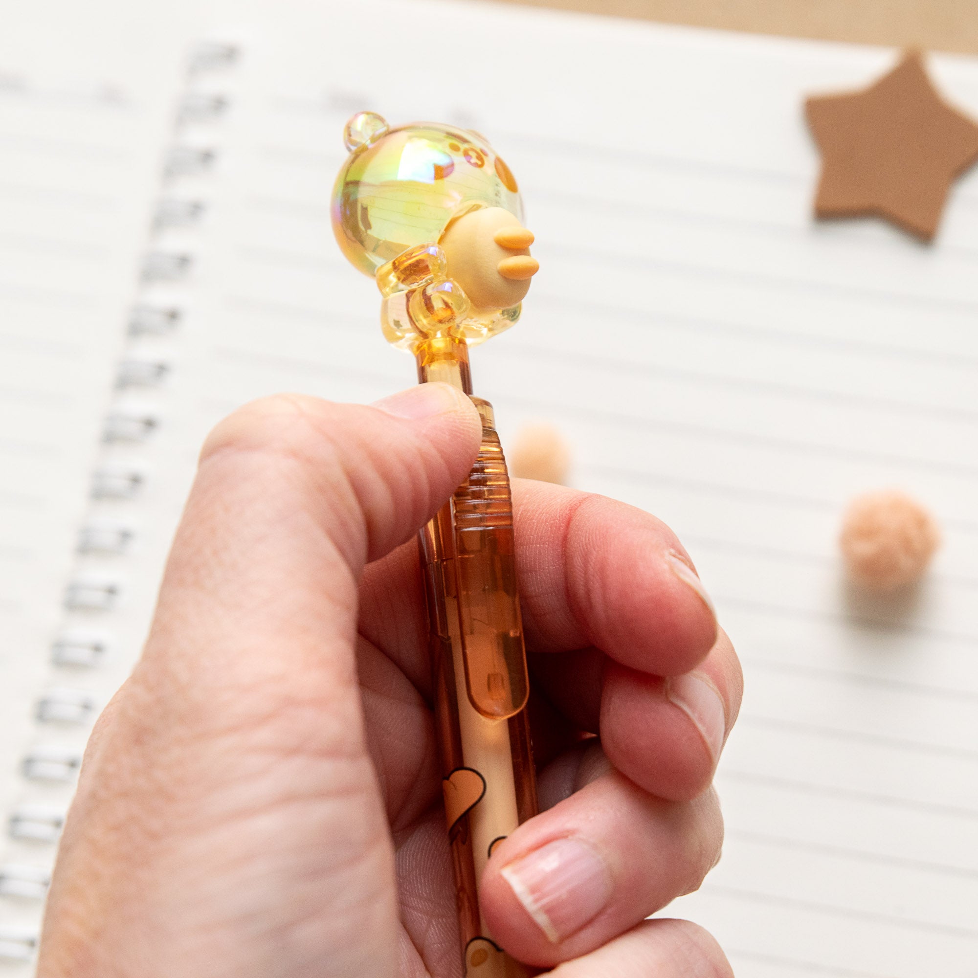 Stylo Gel Cristal Kawaii - Ourson & Brioche