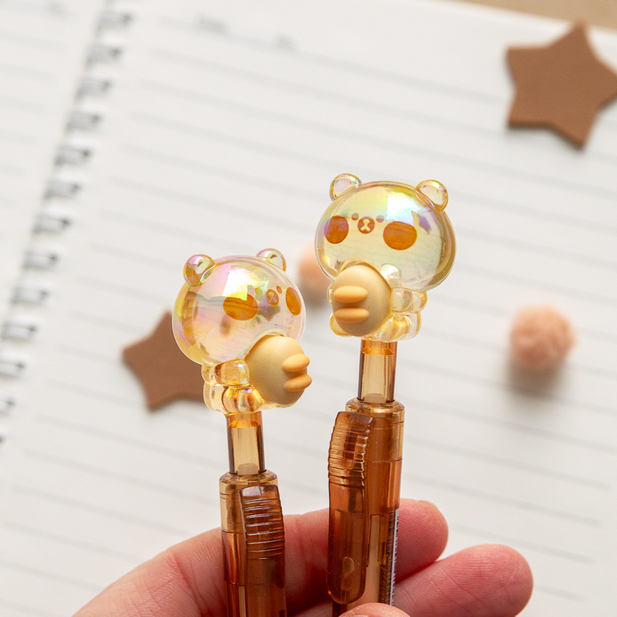 Stylo Gel Cristal Kawaii - Ourson & Brioche