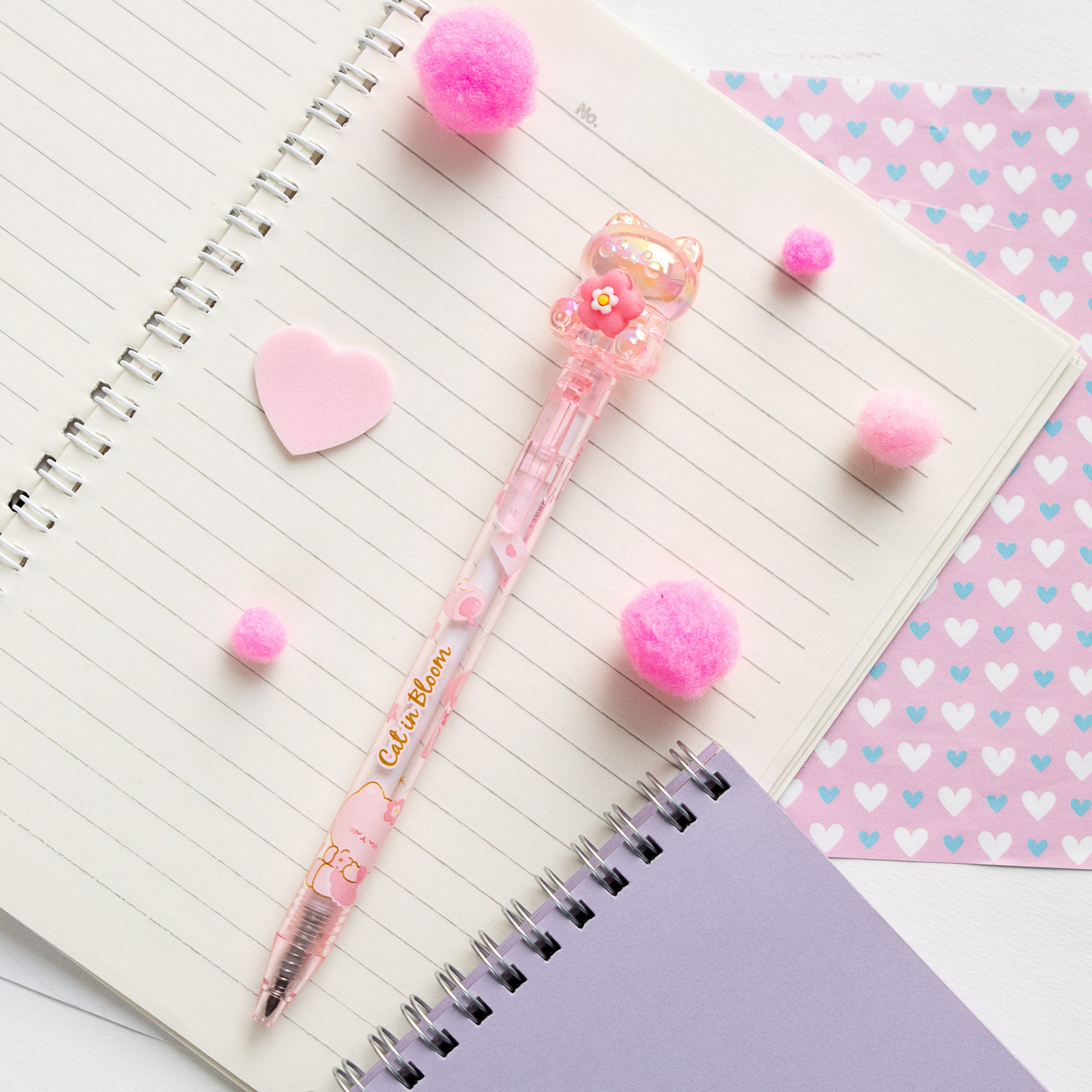 Crayon Mine Eternelle Cristal Kawaii - Chat & Fleur