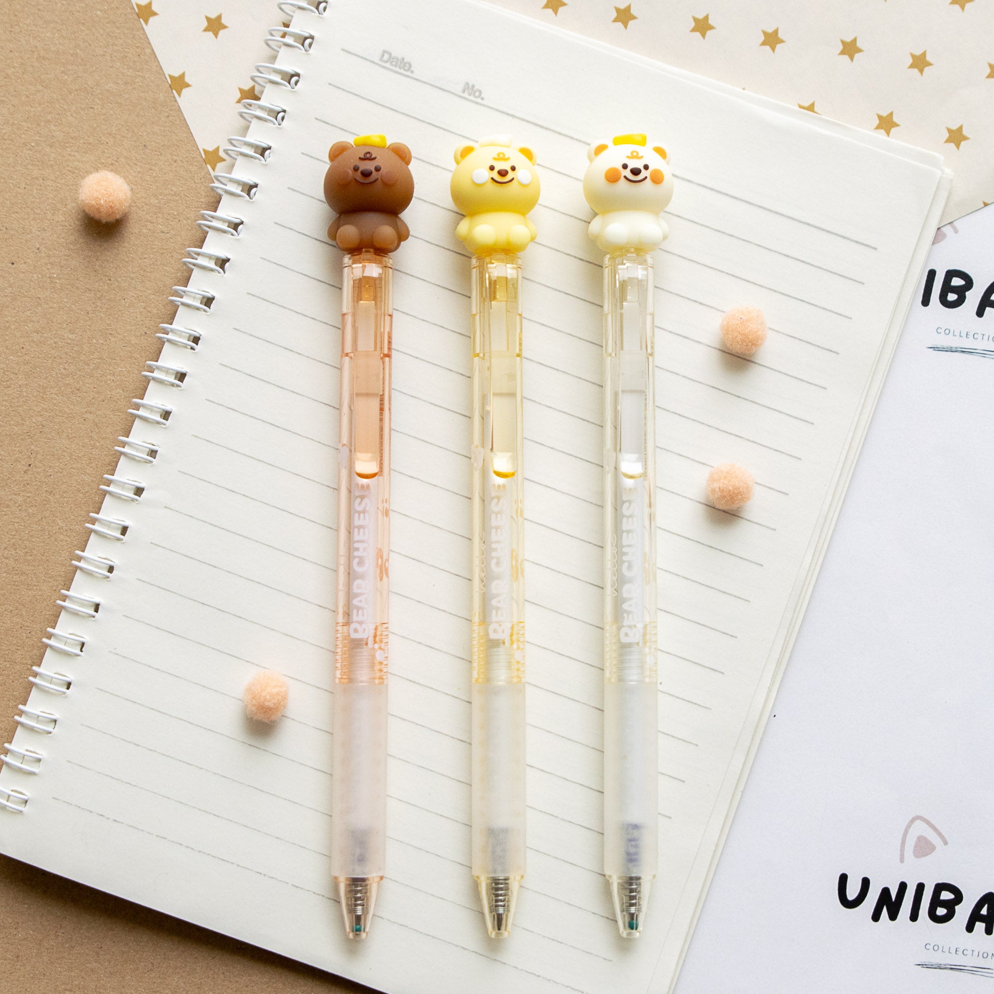 Stylo Gel Effaçable Kawaii - Ourson & Fromage