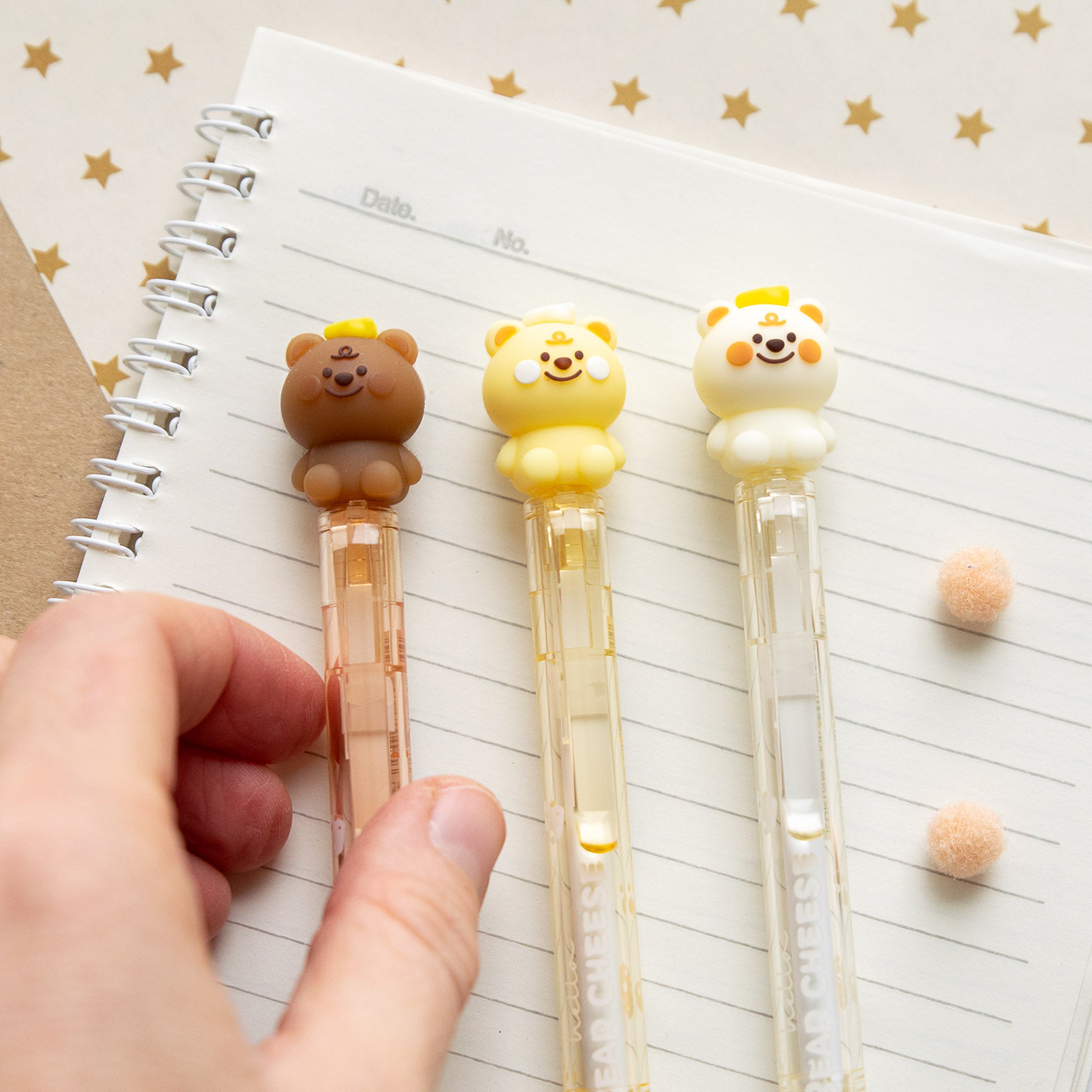 Stylo Gel Effaçable Kawaii - Ourson & Fromage