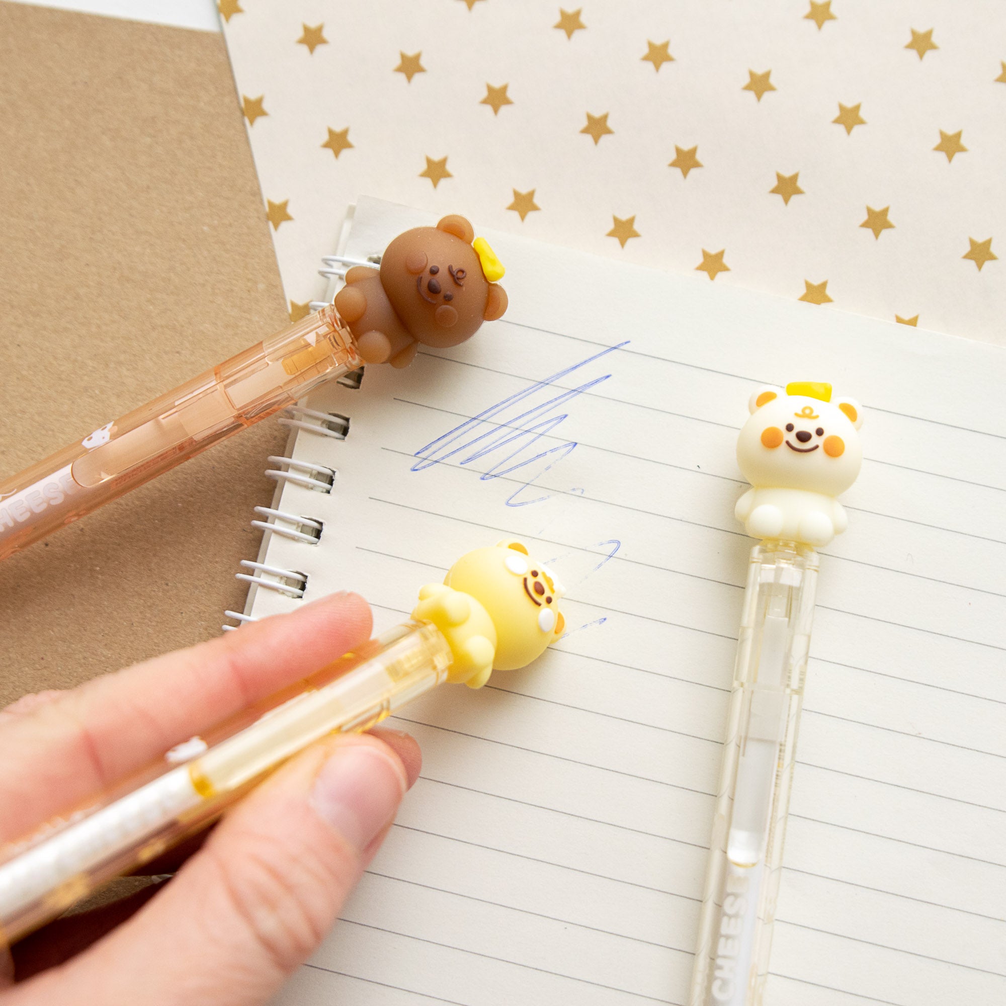 Stylo Gel Effaçable Kawaii - Ourson & Fromage