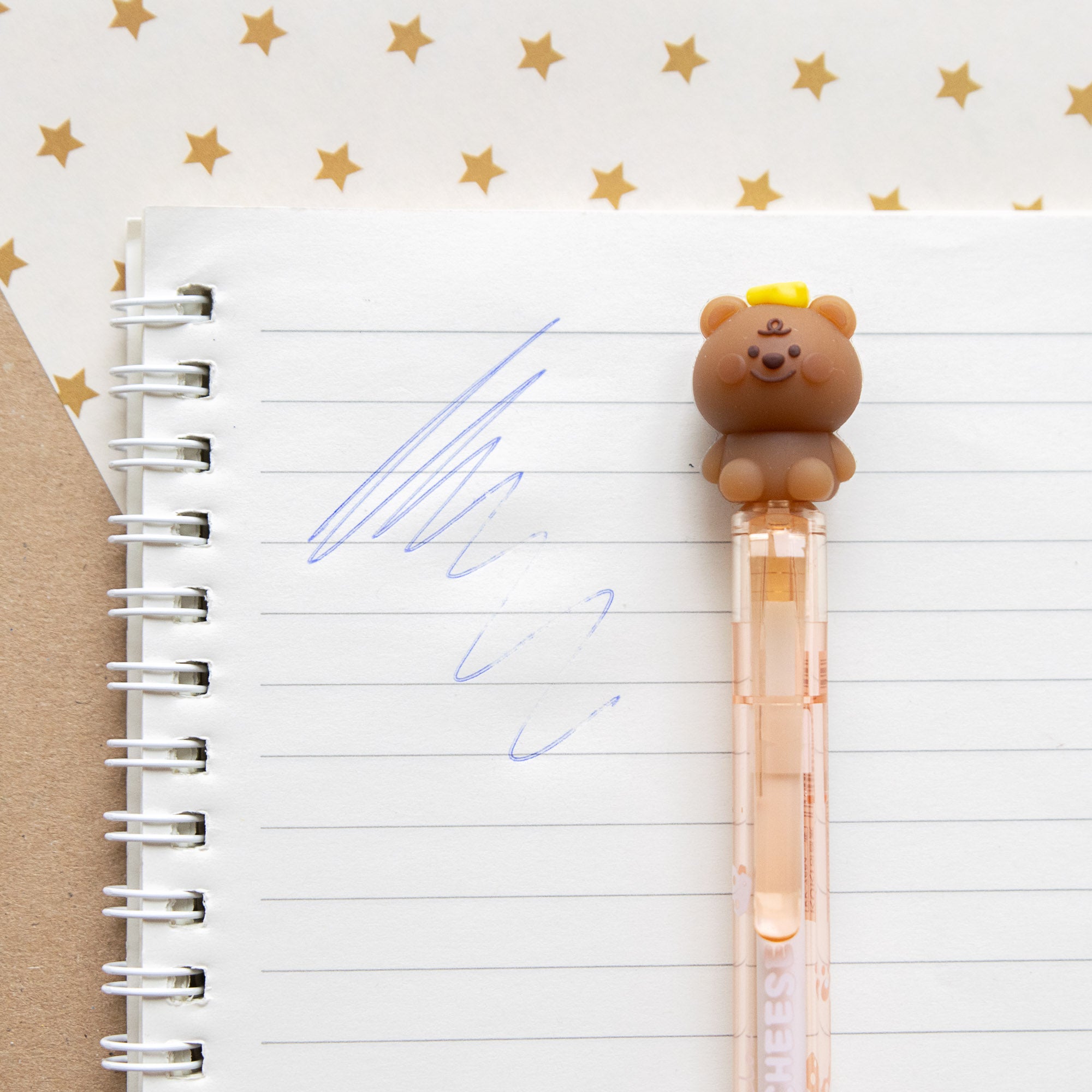 Stylo Gel Effaçable Kawaii - Ourson & Fromage