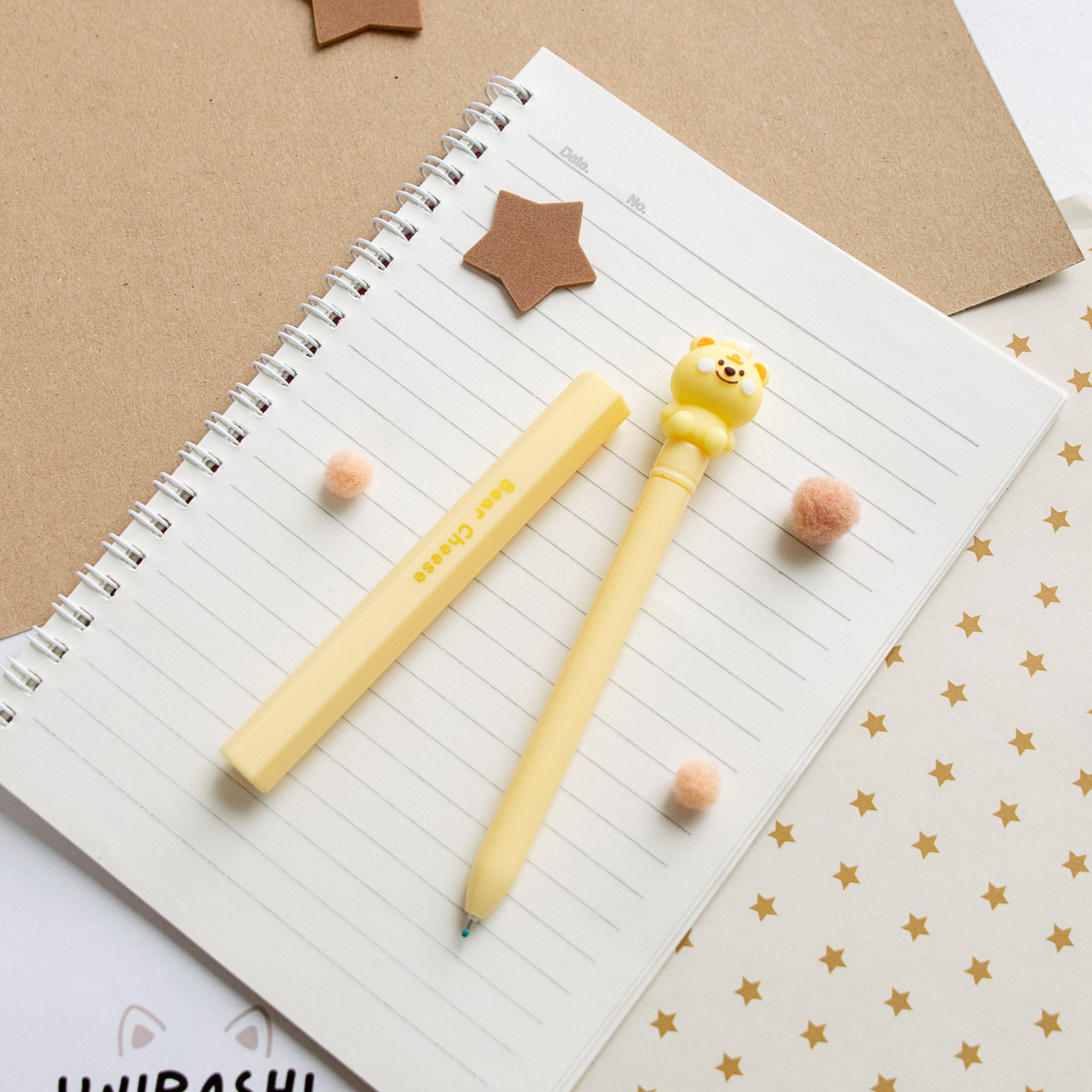 Stylo Kawaii Glossy Tube - Ourson & Fromage