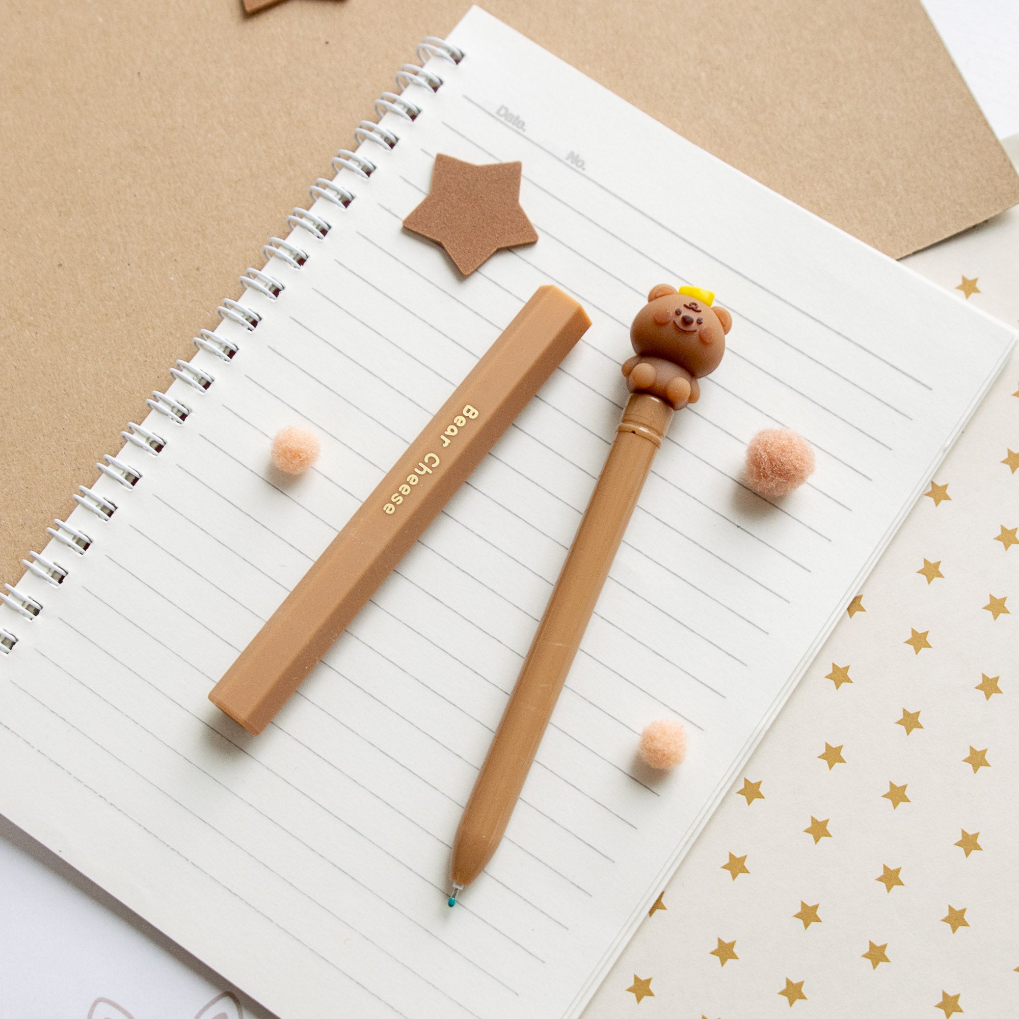Stylo Kawaii Glossy Tube - Ourson & Fromage