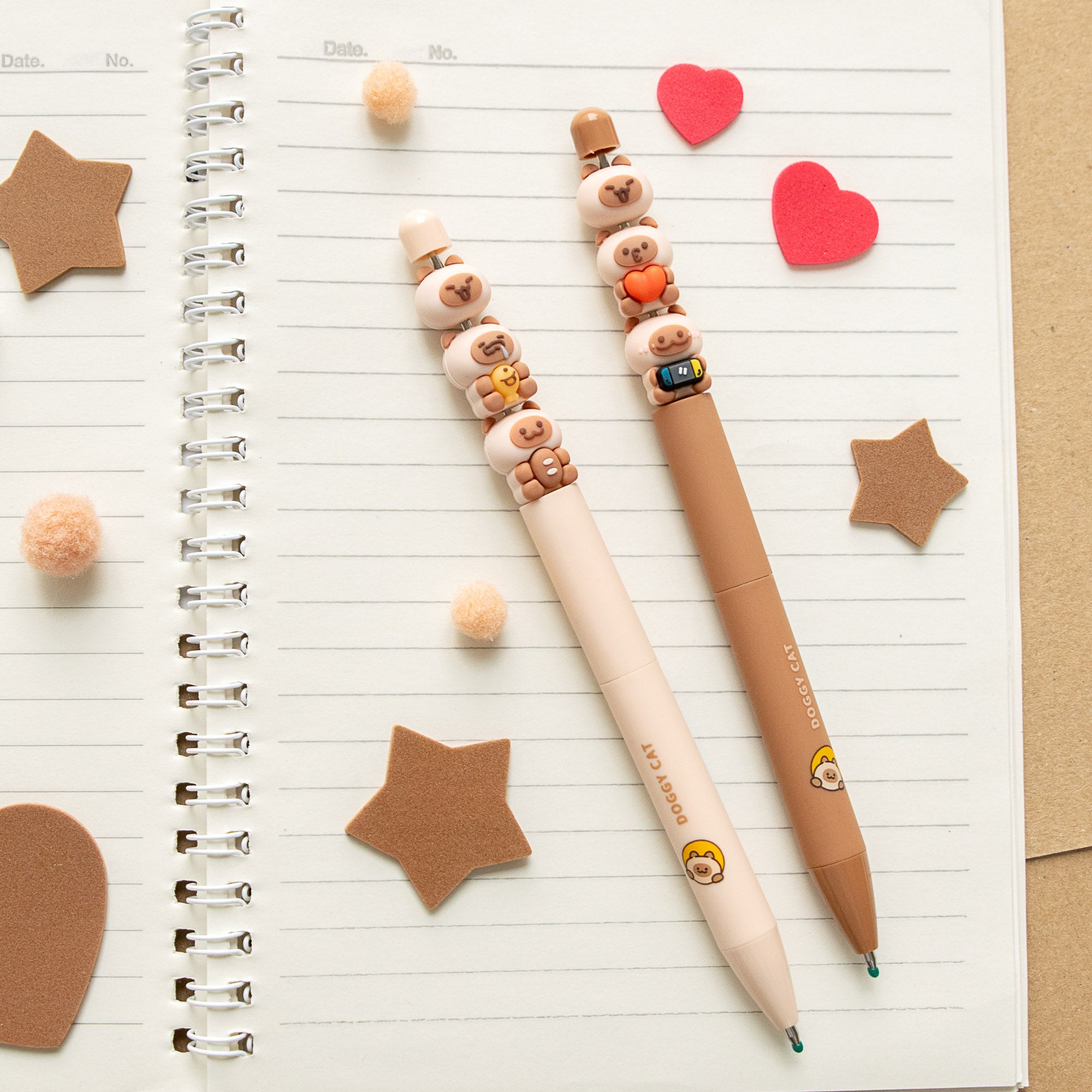 Stylo Kawaii - Mini Figurines Doggy Cat Empilés
