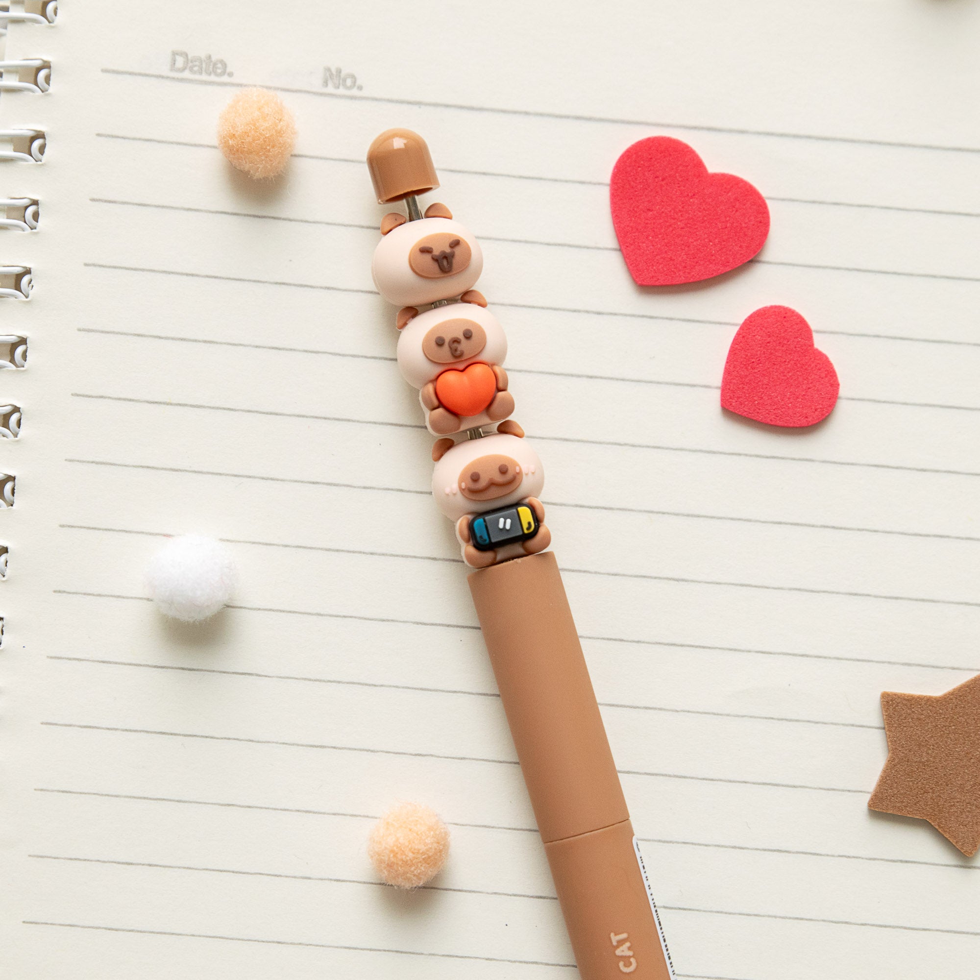 Stylo Kawaii - Mini Figurines Doggy Cat Empilés