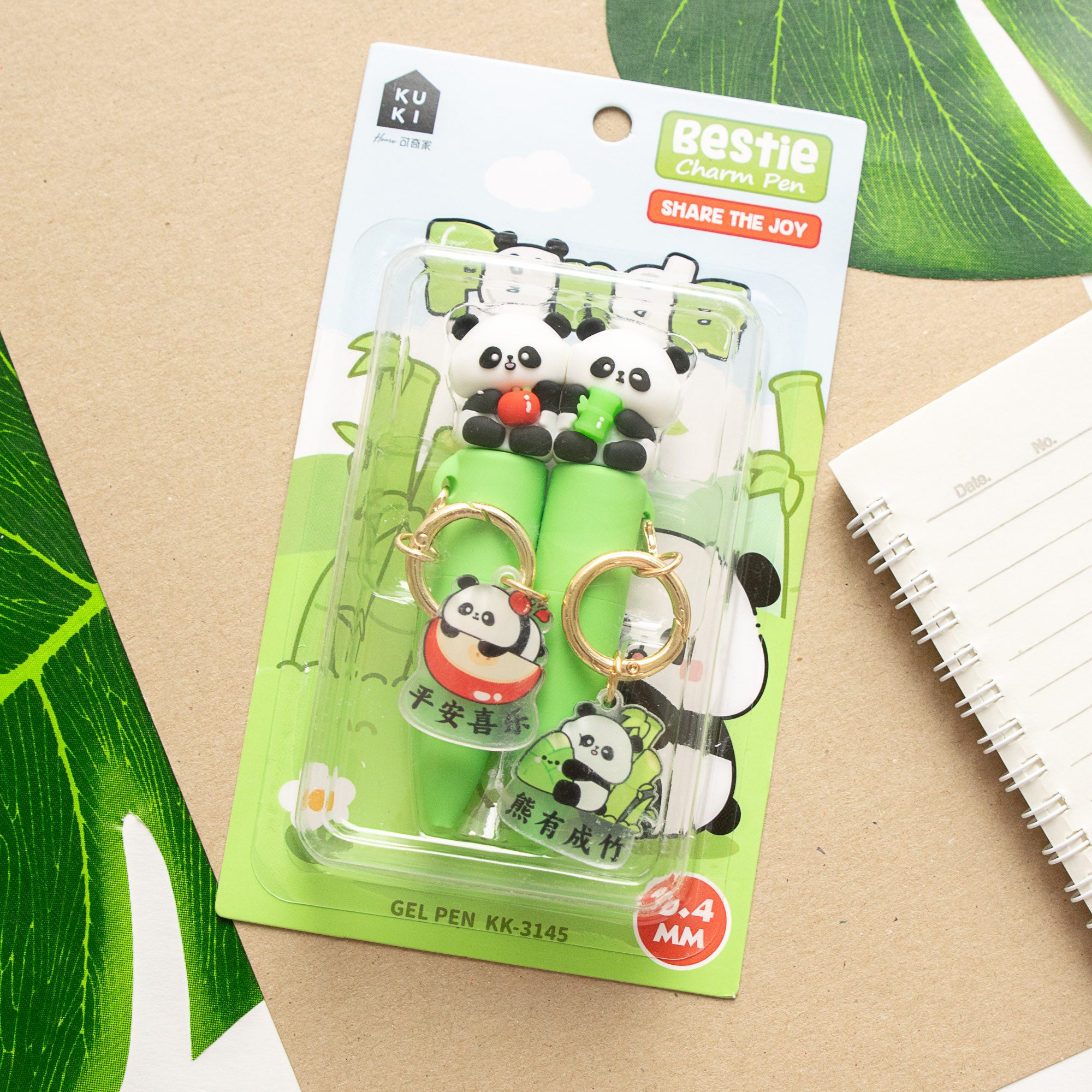 Duo Stylos Porte-clés Kawaii Panda BFF