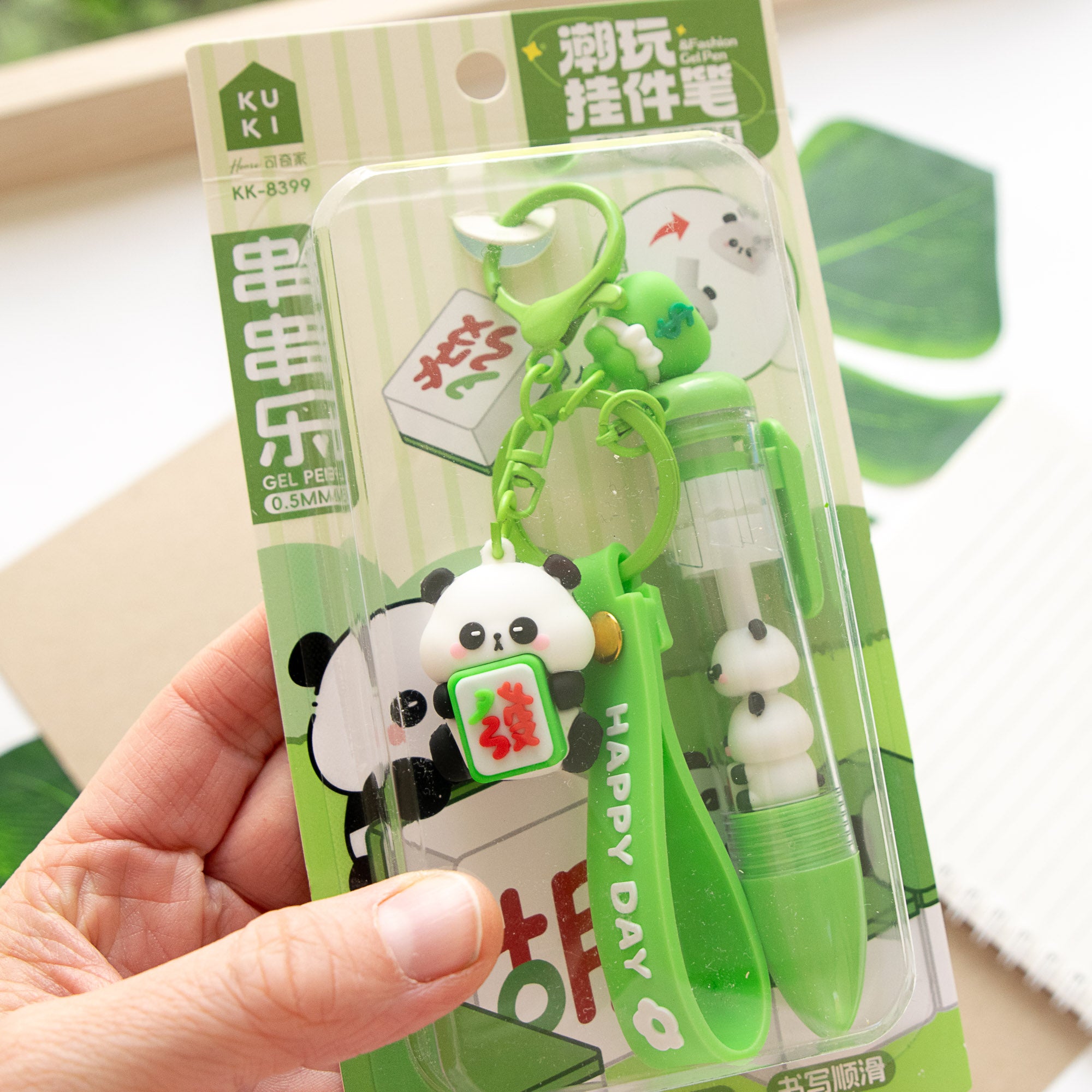 Stylo Porte-clés Kawaii Panda Mahjong