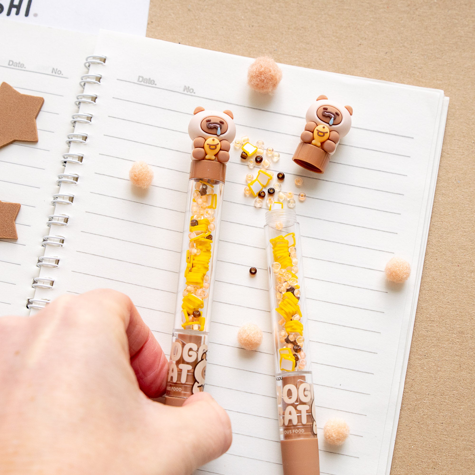 Stylo Gel Kawaii Doggy Cat & Paillettes