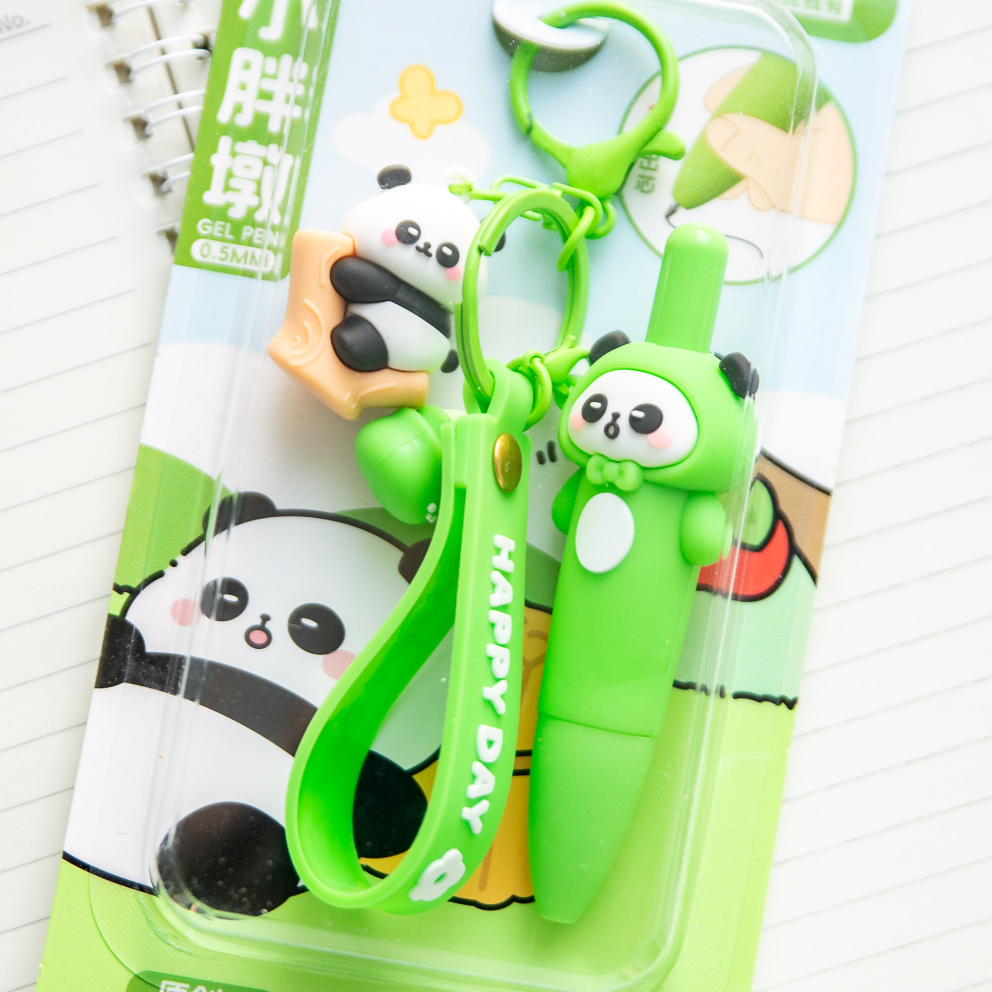 Stylo Porte-clés Kawaii Panda sur sa Branche