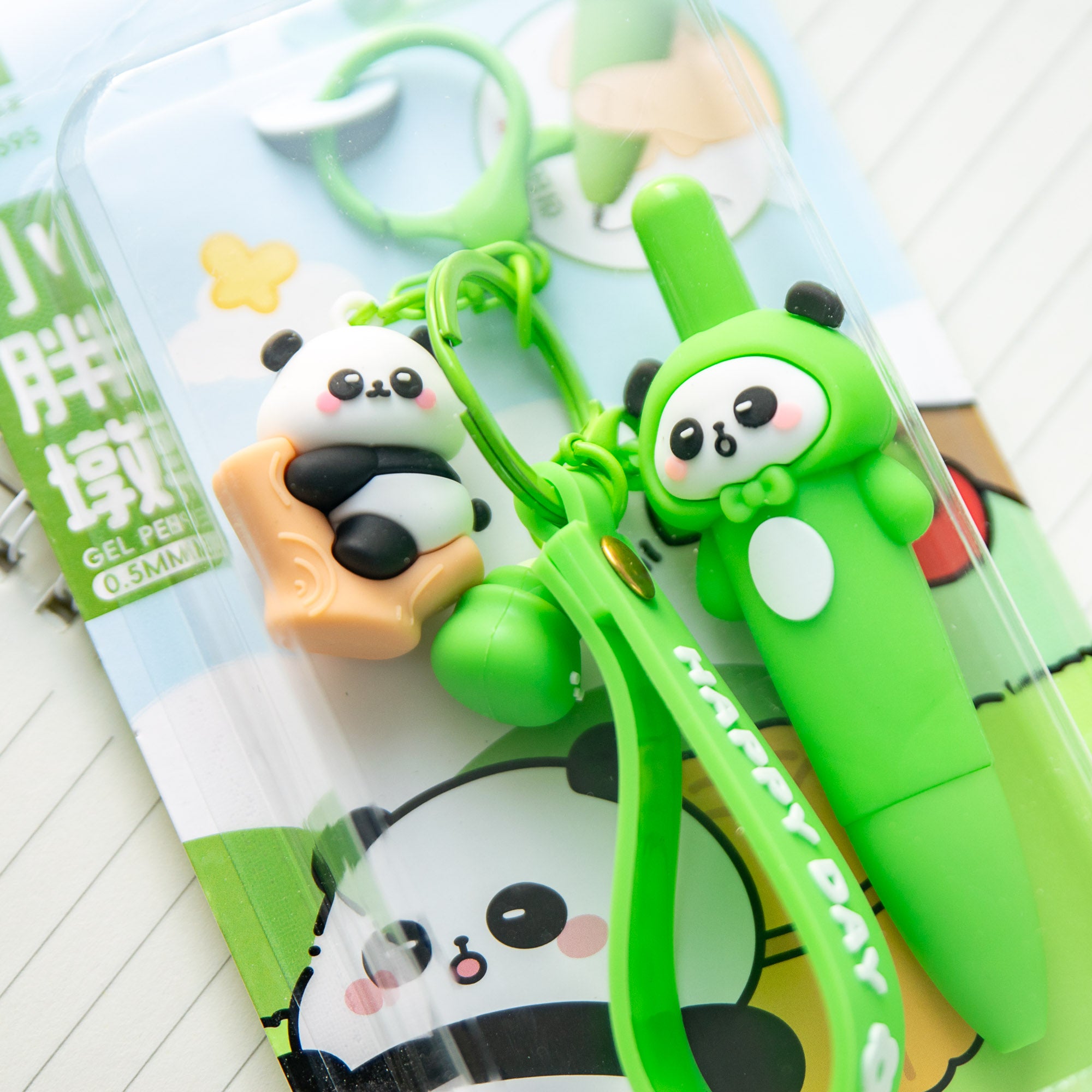 Stylo Porte-clés Kawaii Panda sur sa Branche