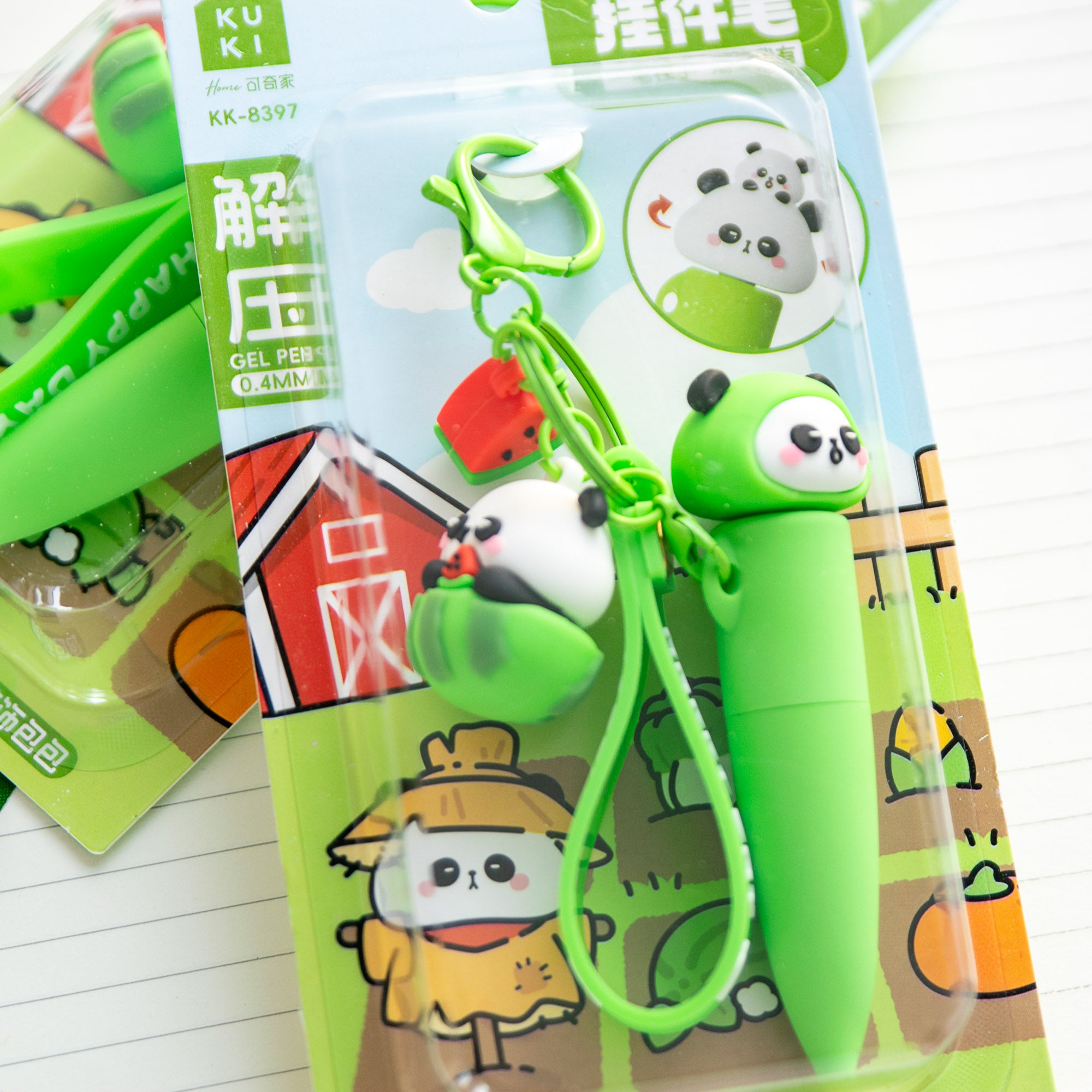 Stylo Porte-clés Kawaii Panda & Pastèque