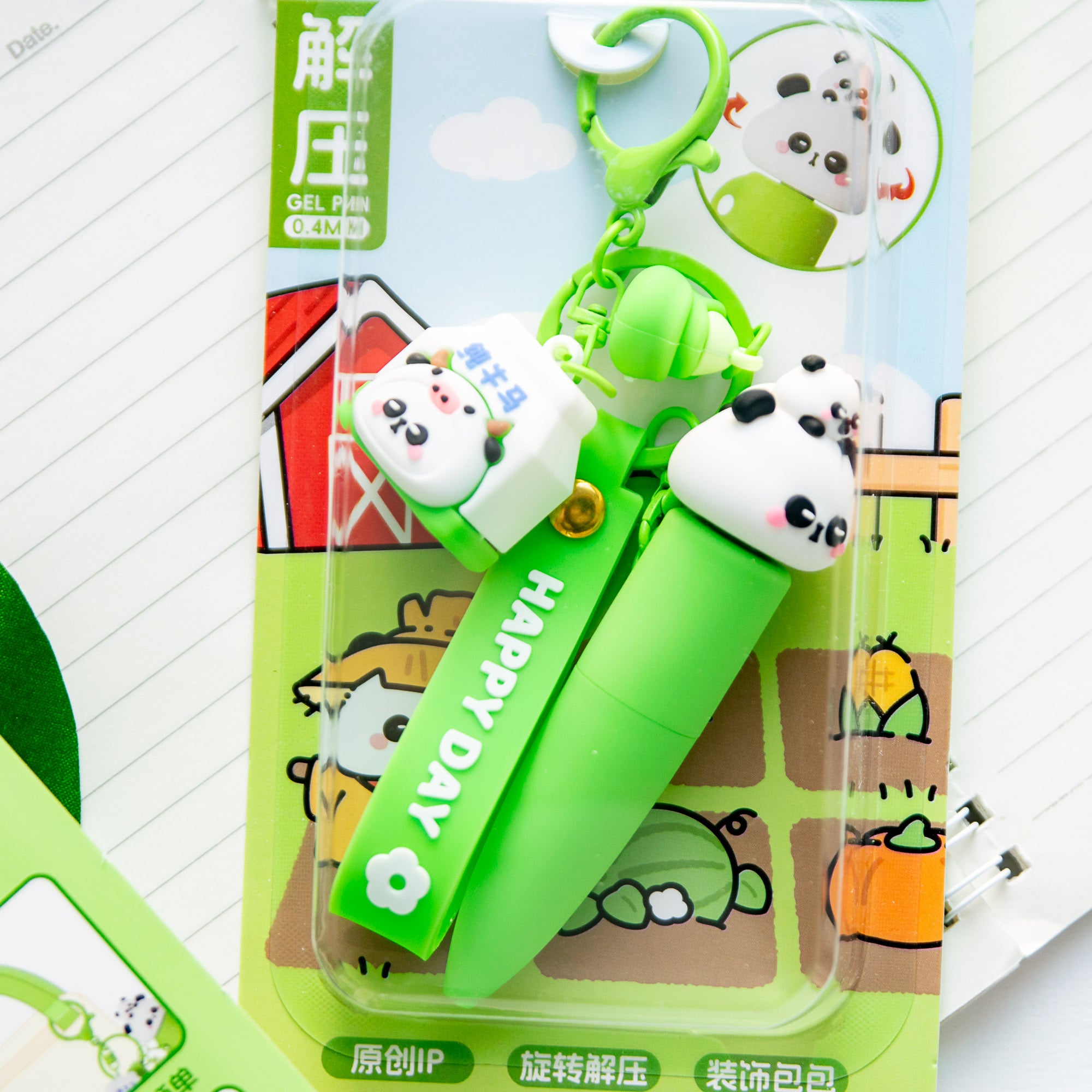 Stylo Porte-clés Kawaii Panda & Brique de lait
