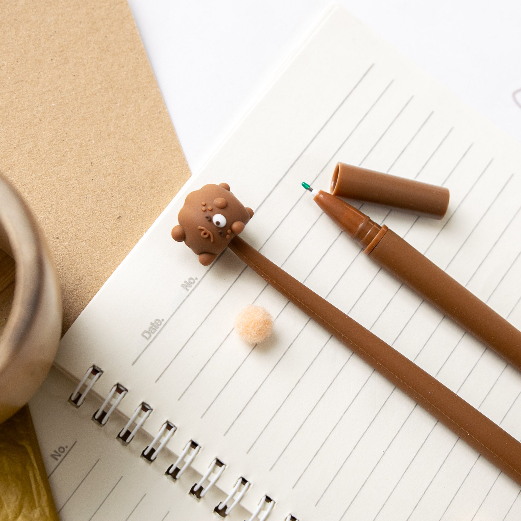 Stylo Souple à Secouer - Ourson Chocolat