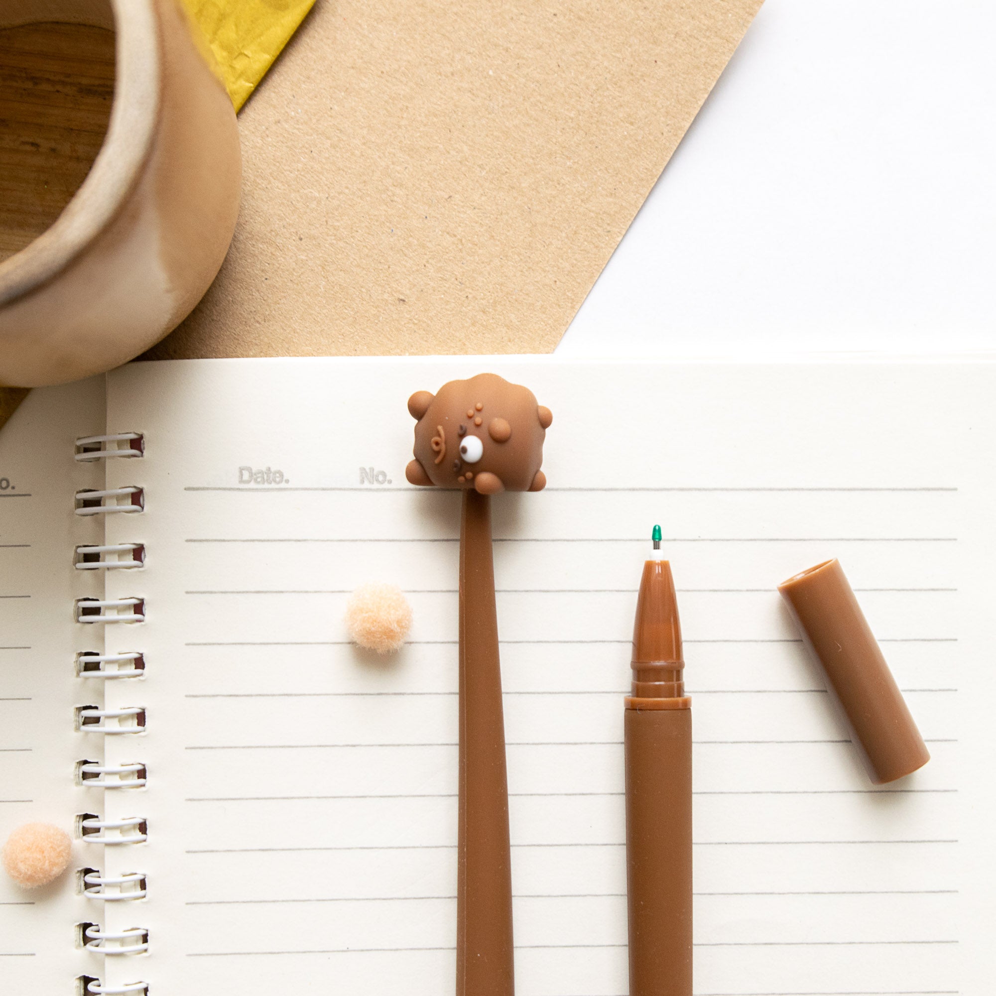 Stylo Souple à Secouer - Ourson Chocolat