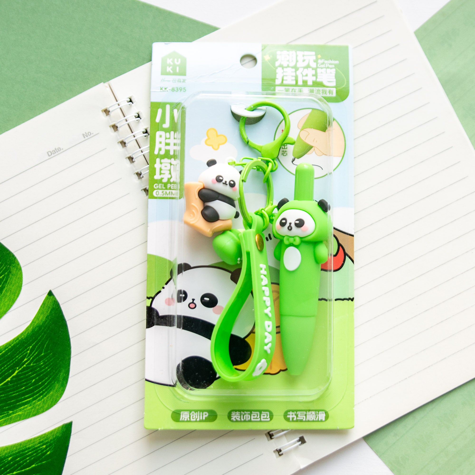 Stylo Porte-clés Kawaii Panda sur sa Branche