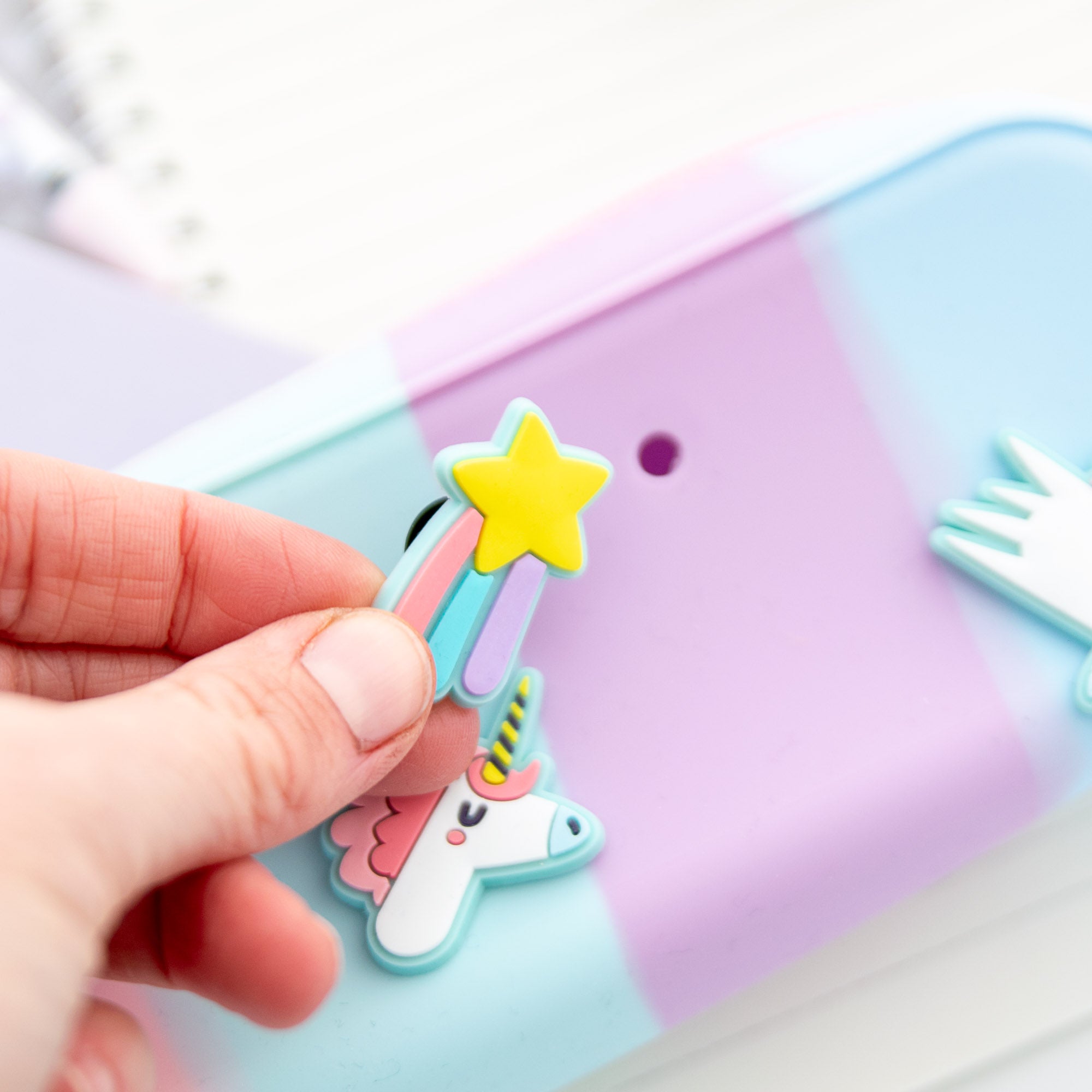 Trousse Silicone Licorne avec Charms