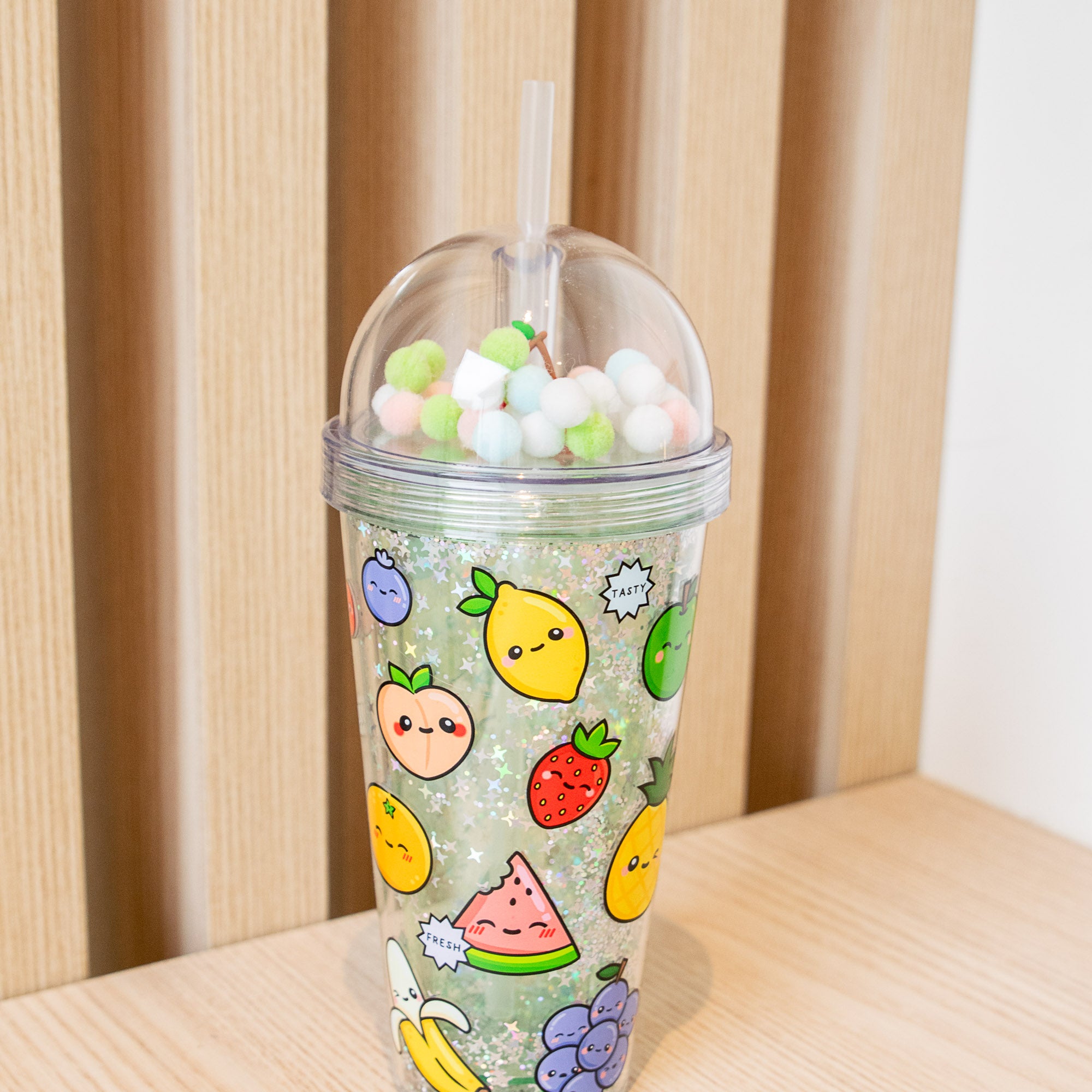 Gobelet Incassable avec Paille - Fruits - 500 ml