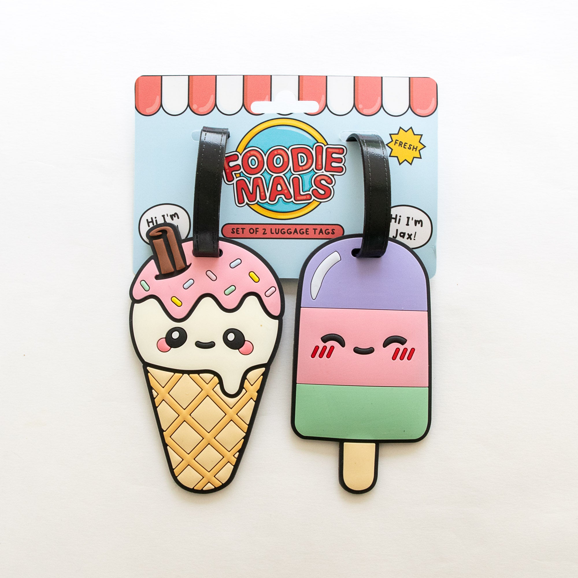 Duo d'Etiquettes à Bagage Cornets de Glace